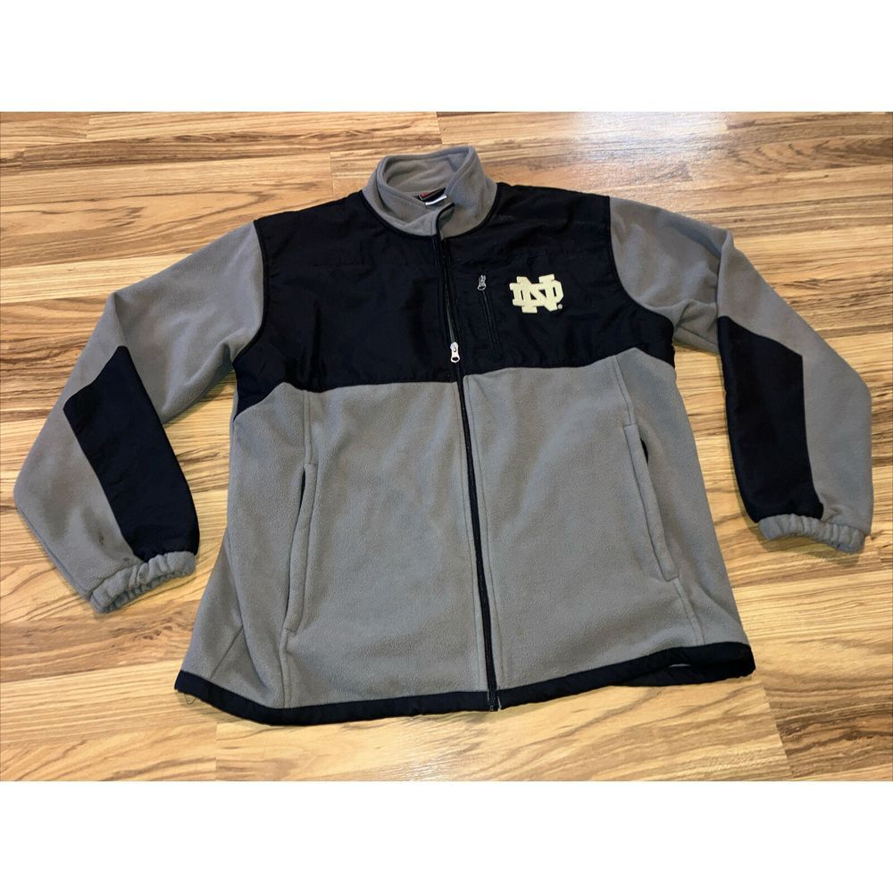 Notre Dame Men's Large fighting irish fleece jacket Coat GS Genuine Stuff EUC